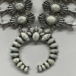White Turquoise Bohemian Necklace and Bracelet